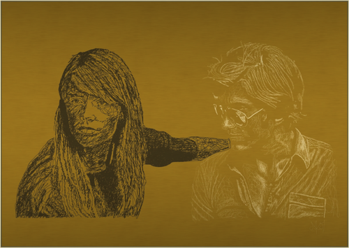 Main image Attachement - Focus on Dark - Alu Dibond - Gold