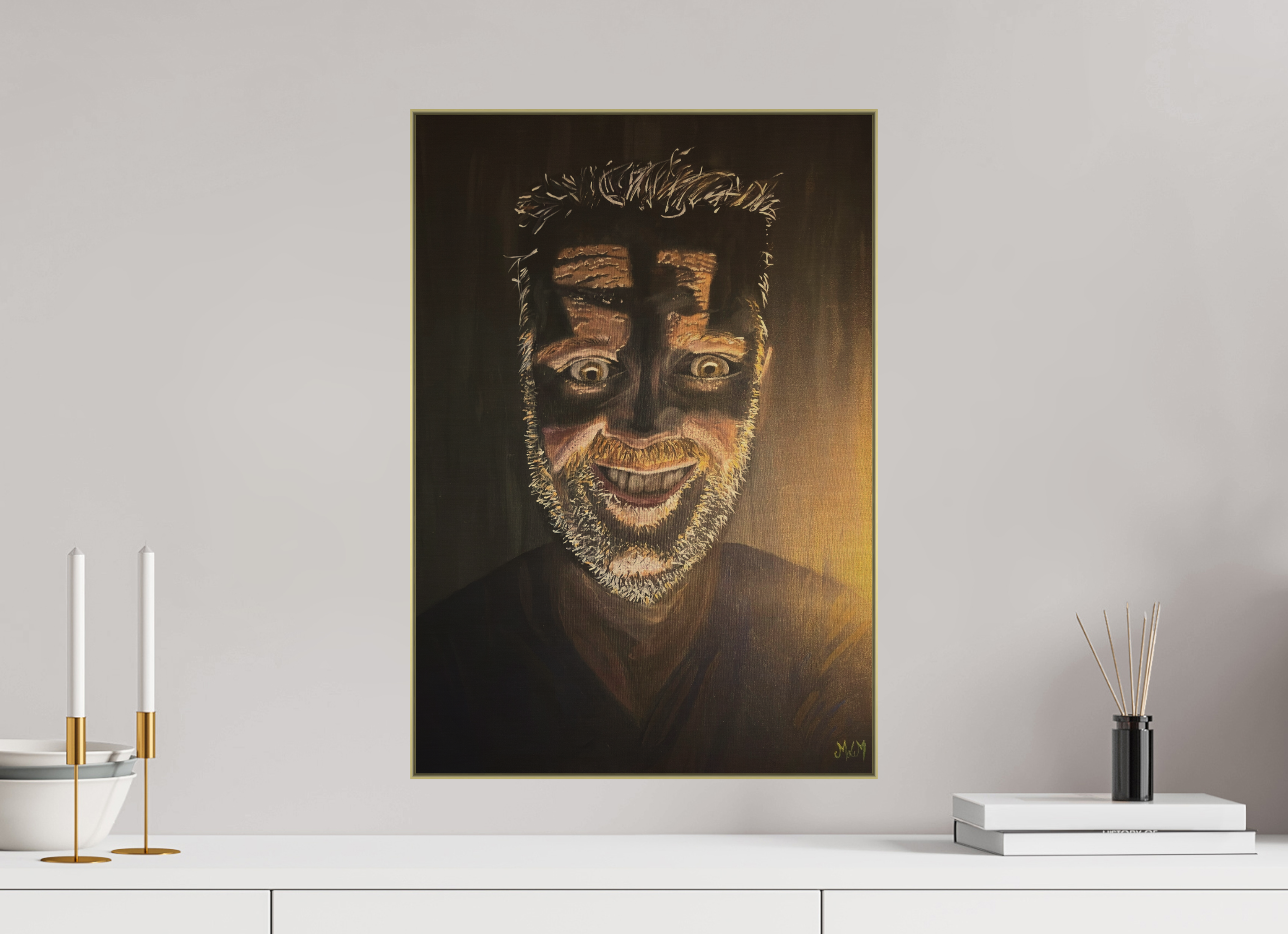 40 x 57,7 cm, Direct Print on Brushed Aluminium Dibond - Gold Layers - Alu Dibond - Gold