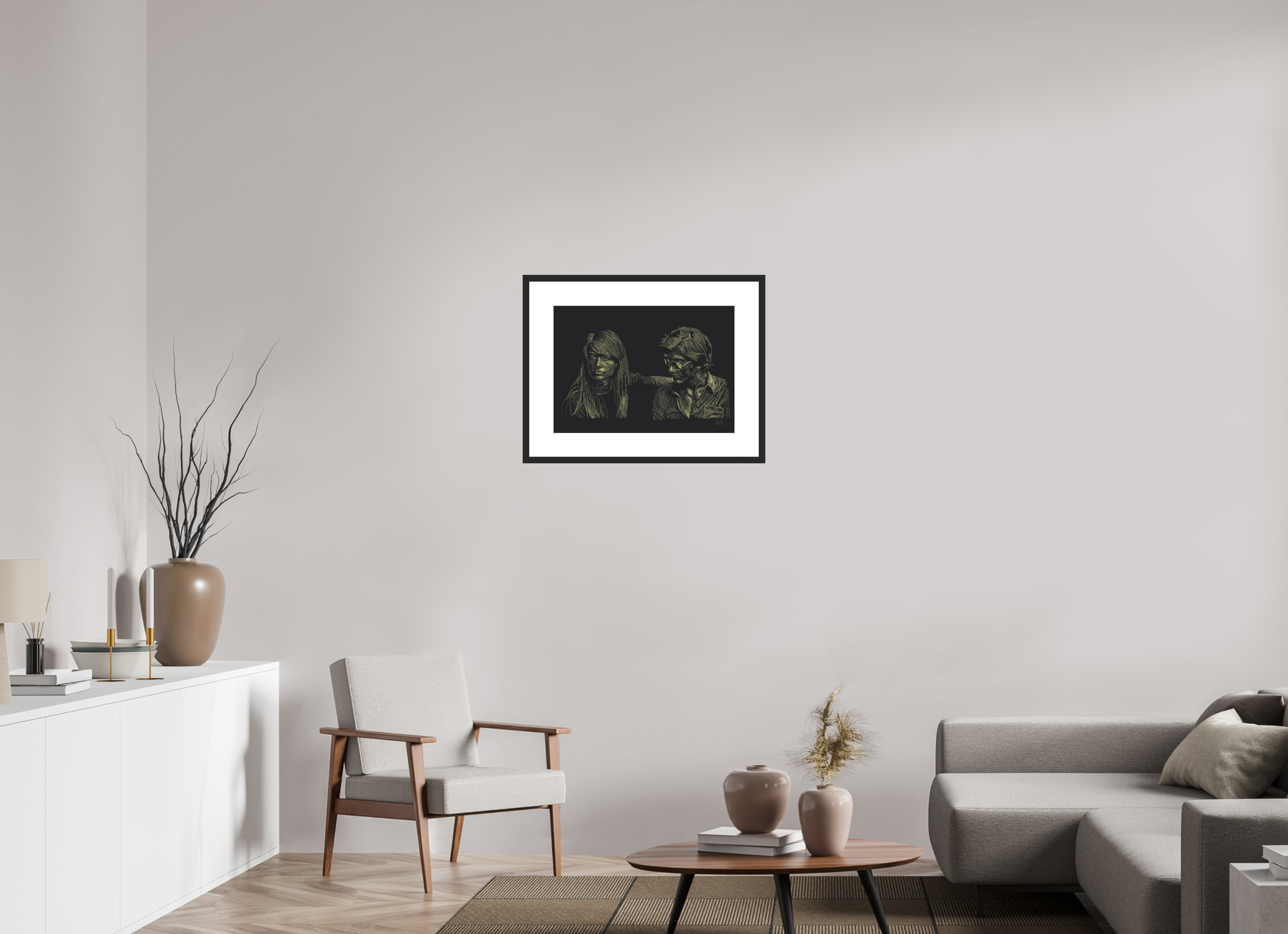 ISO A2 (59,4 x 42 cm), Framed Fine Art Print on Hahnemühle William Turner (Matte, Textured) — Acrylic Glass, White Mat Attachment - Light - Framed Fine Art Paper Print