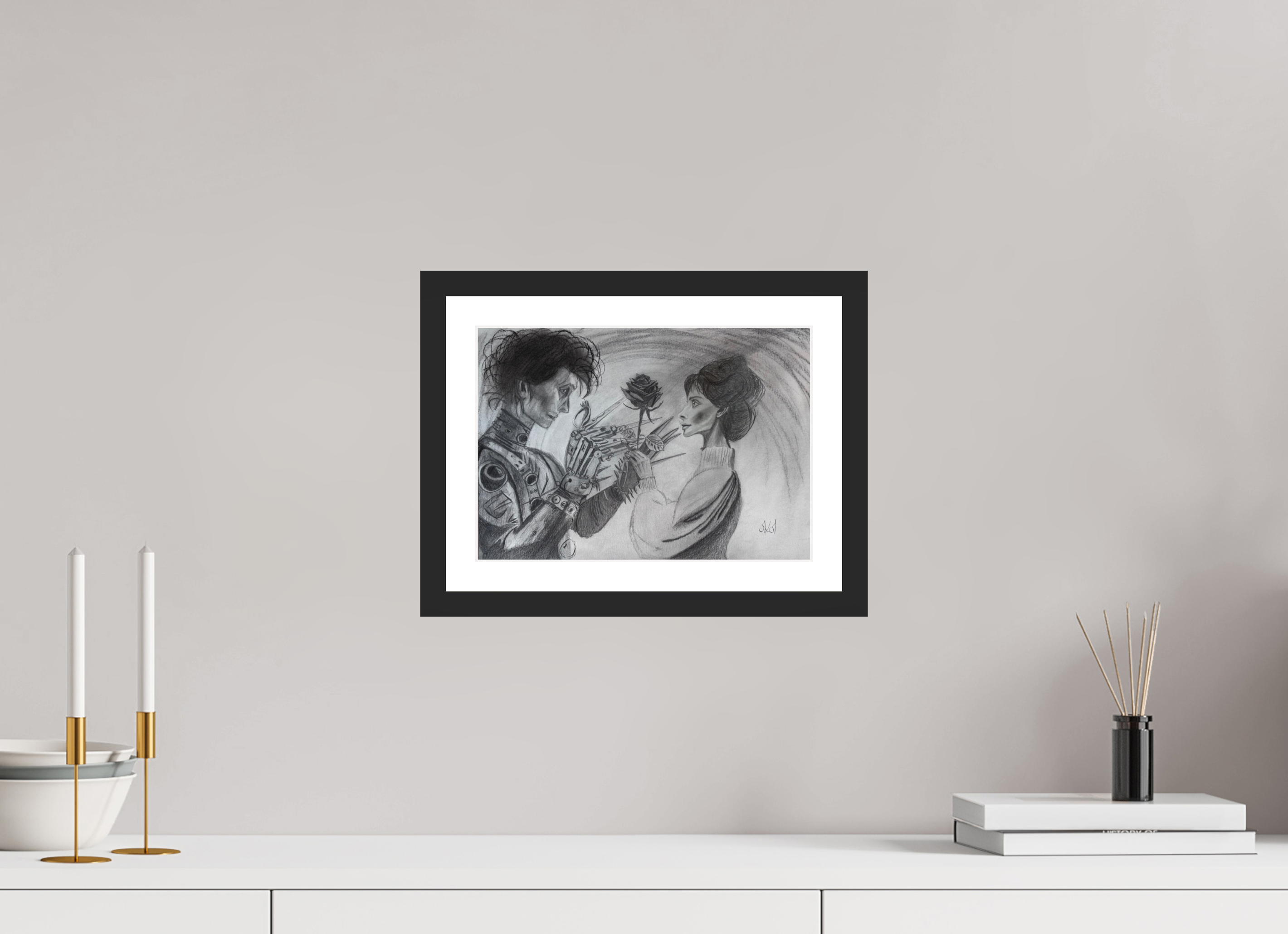 ISO A4 (29,7 x 21 cm), S Framed Fine Art Print on Hahnemühle William Turner (Matte, Textured) — Acrylic Glass, White Mat Too late - Framed Fine Art Paper Print