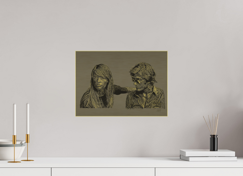 ISO A3 (42 x 29,7 cm), Direct Print on Brushed Aluminium Dibond - Gold Attachment - Balance - Alu Dibond - Gold