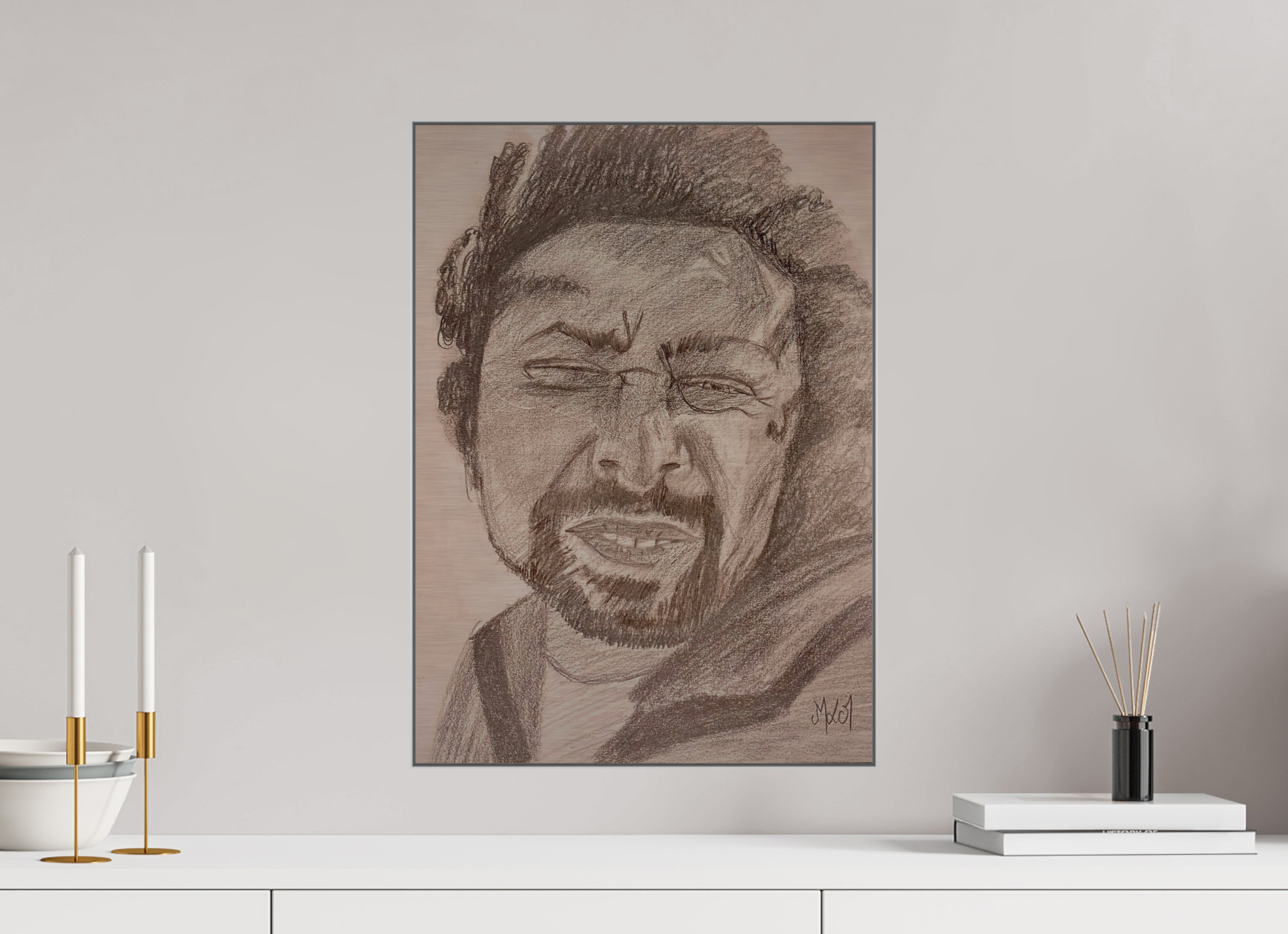 40 x 55,9 cm, Direct Print on Brushed Aluminium Dibond - Silver Wind - Alu Dibond - Silver