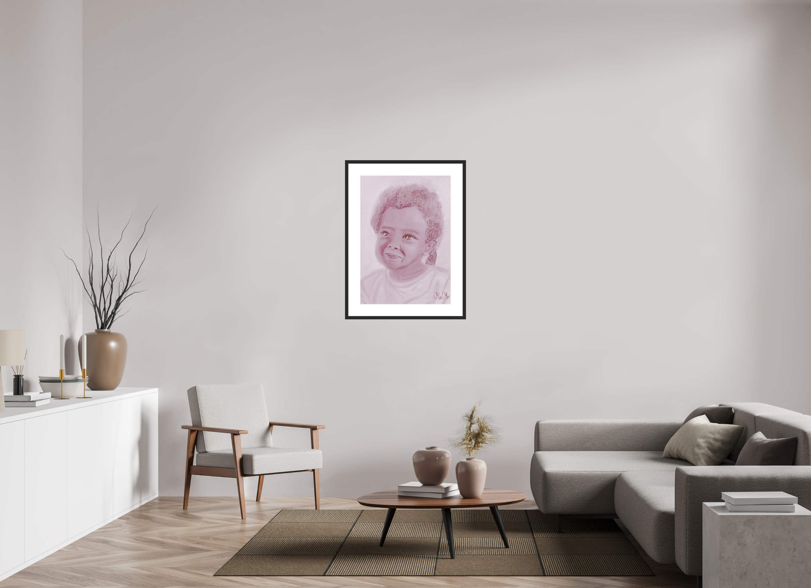 ISO A1 (59,4 x 84,1 cm), Framed Fine Art Print on Hahnemühle William Turner (Matte, Textured) — Acrylic Glass, White Mat Malice - Framed Fine Art Paper Print