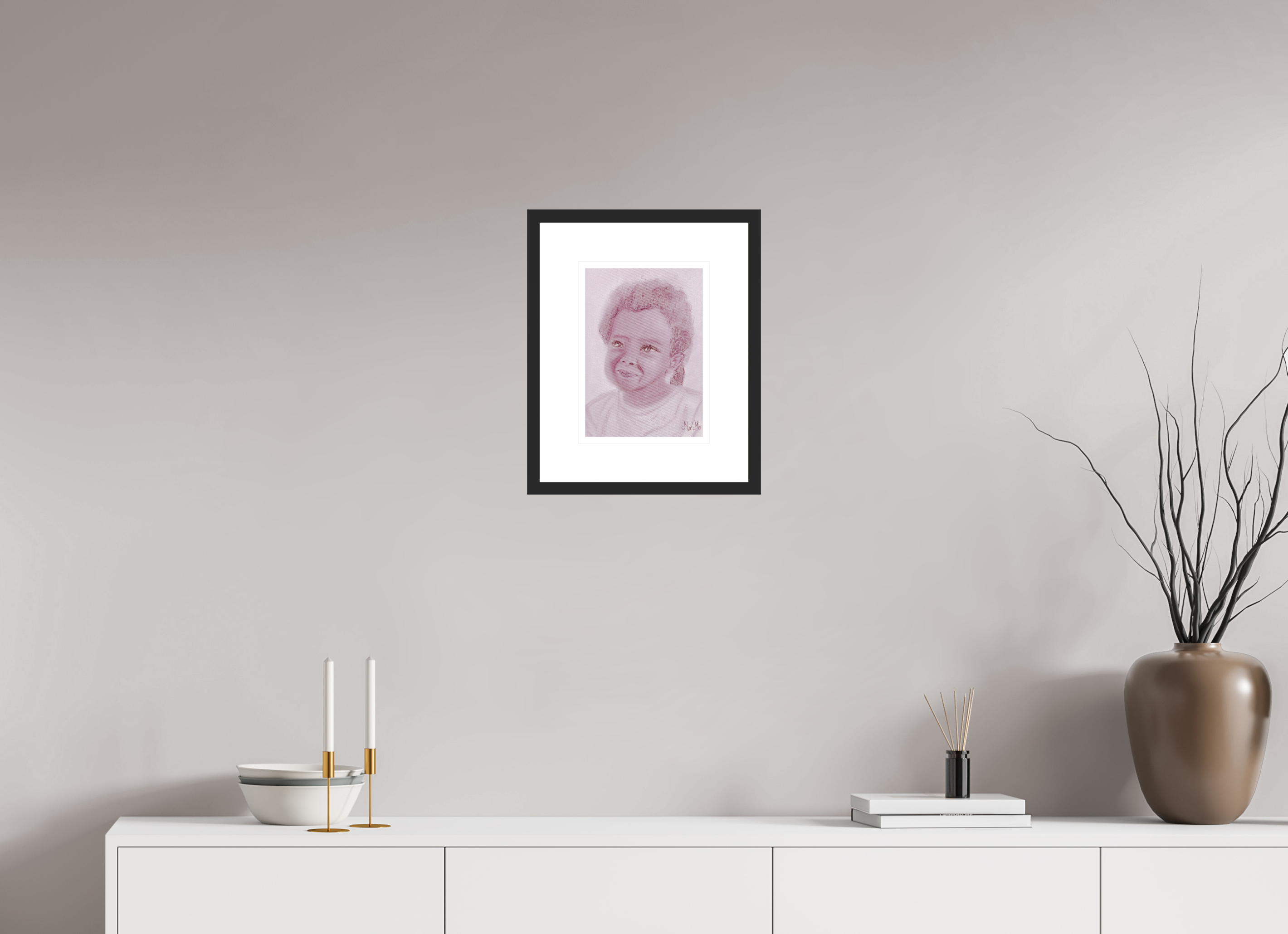 ISO A4 (21 x 29,7 cm), Framed Fine Art Print on Hahnemühle William Turner (Matte, Textured) — Acrylic Glass, White Mat Malice - Framed Fine Art Paper Print