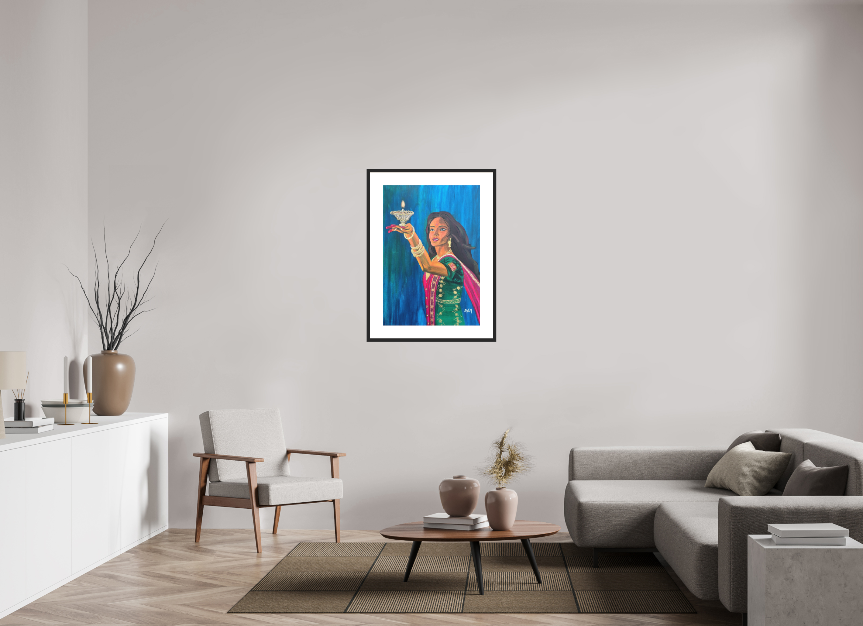 60 x 86,3 cm, Framed Fine Art Print on Hahnemühle William Turner (Matte, Textured) — Acrylic Glass, White Mat Shine - Framed Fine Art Paper Print