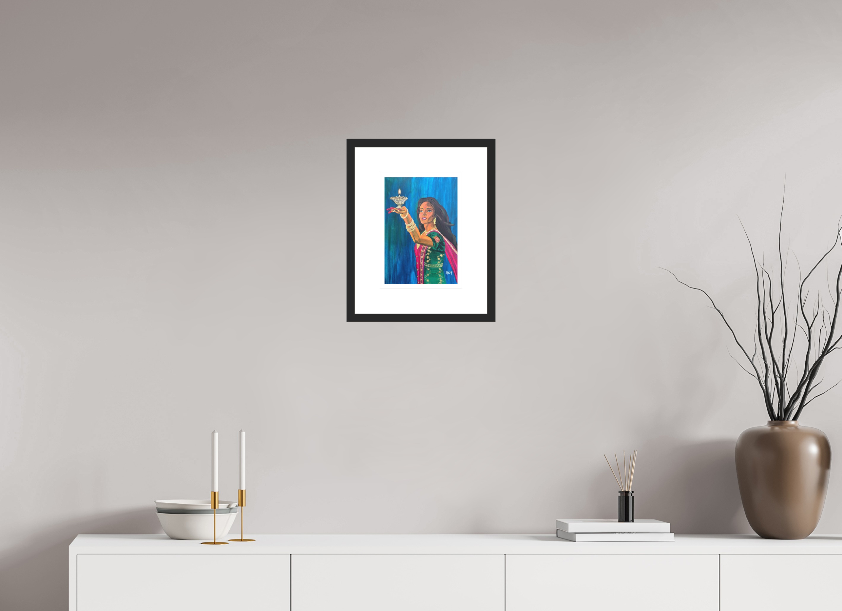 20 x 28,8 cm, Framed Fine Art Print on Hahnemühle William Turner (Matte, Textured) — Acrylic Glass, White Mat Shine - Framed Fine Art Paper Print