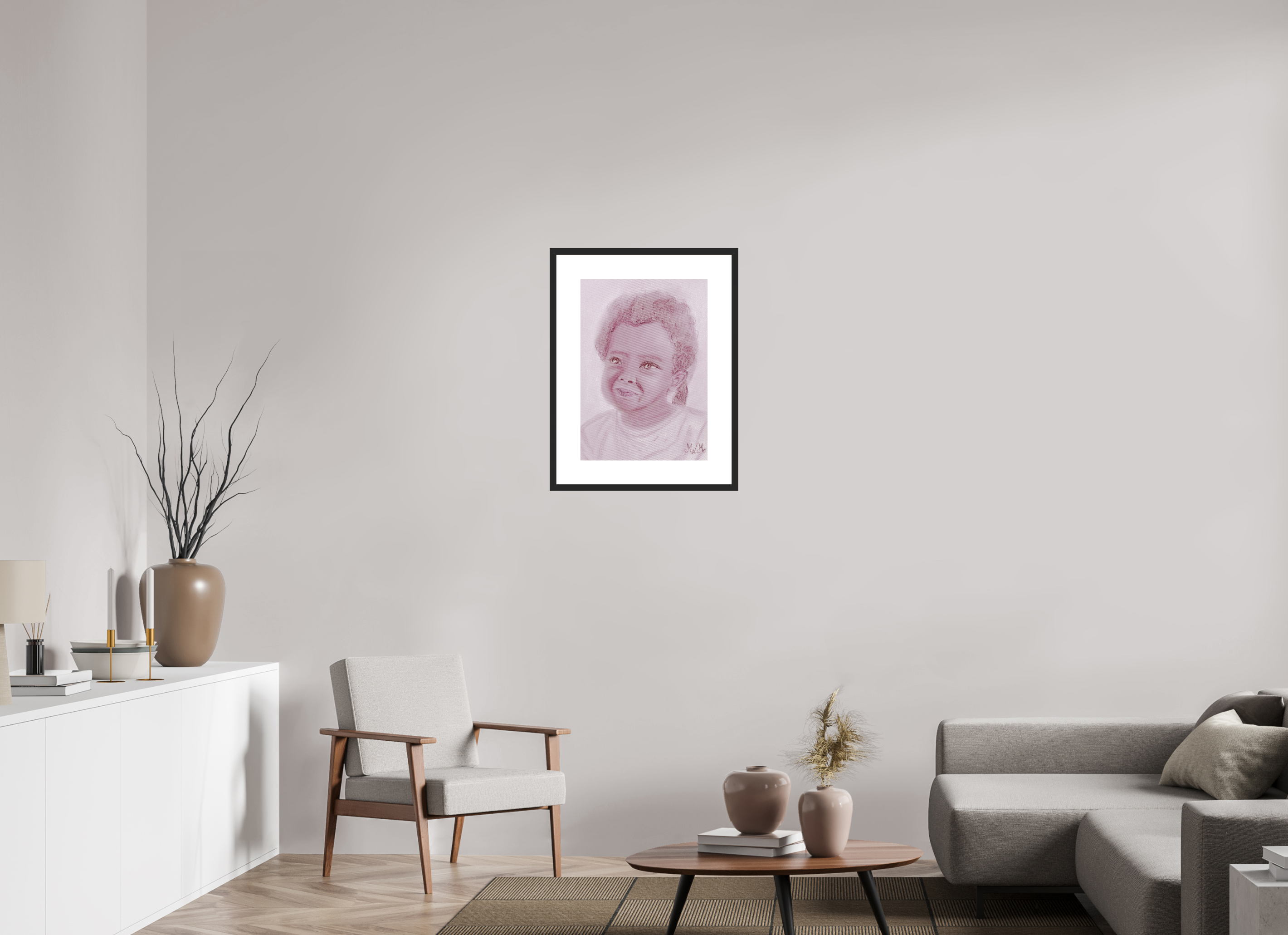 ISO A2 (42 x 59,4 cm), Framed Fine Art Print on Hahnemühle William Turner (Matte, Textured) — Acrylic Glass, White Mat Malice - Framed Fine Art Paper Print