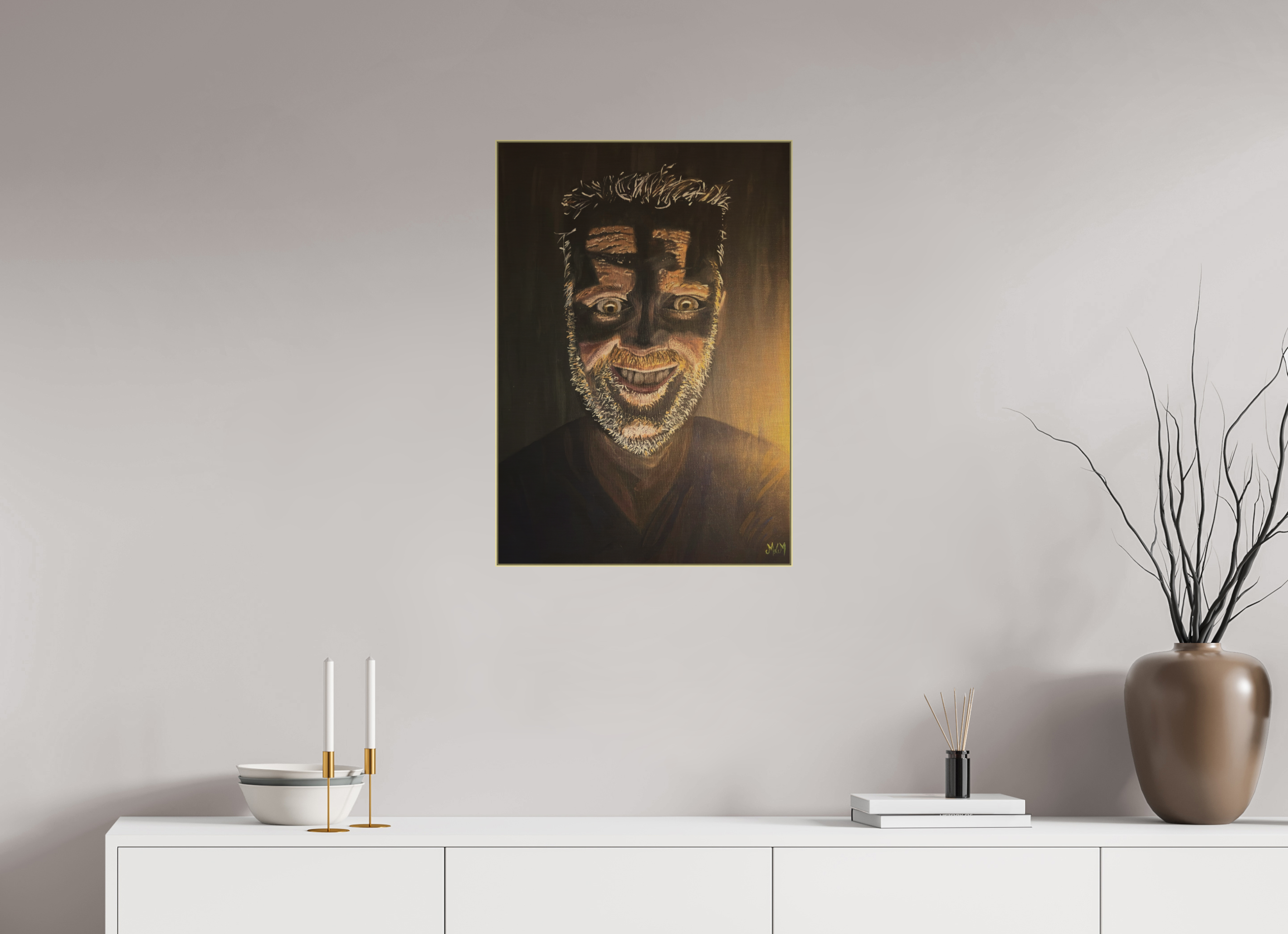 50 x 72,2 cm, Direct Print on Brushed Aluminium Dibond - Gold Layers - Alu Dibond - Gold
