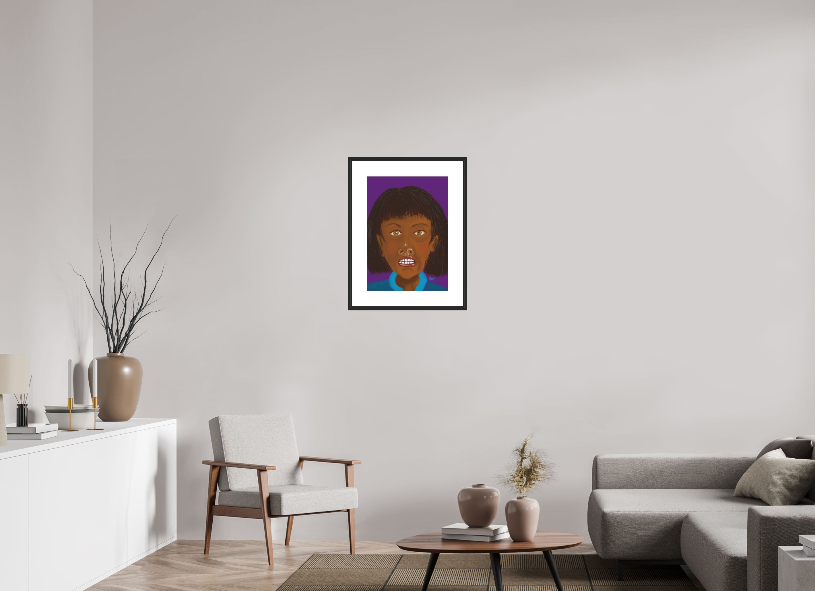 ISO A2 (42 x 59,4 cm), Framed Fine Art Print on Hahnemühle William Turner (Matte, Textured) — Acrylic Glass, White Mat Invisible - Framed Fine Art Paper Print