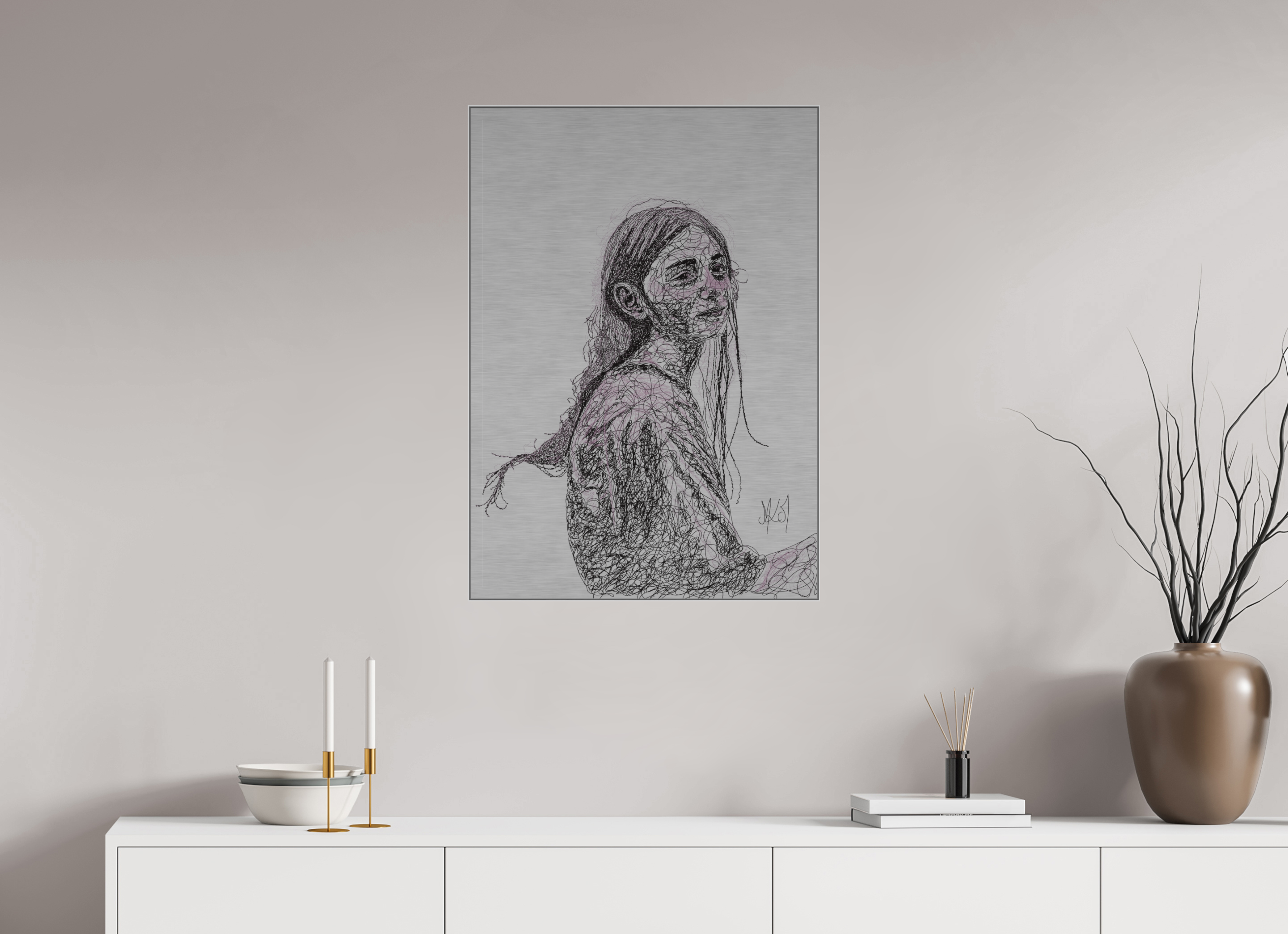 ISO A1 (59,4 x 84,1 cm), Direct Print on Brushed Aluminium Dibond - Silver Rencontre - Balance - Alu Dibond - Silver