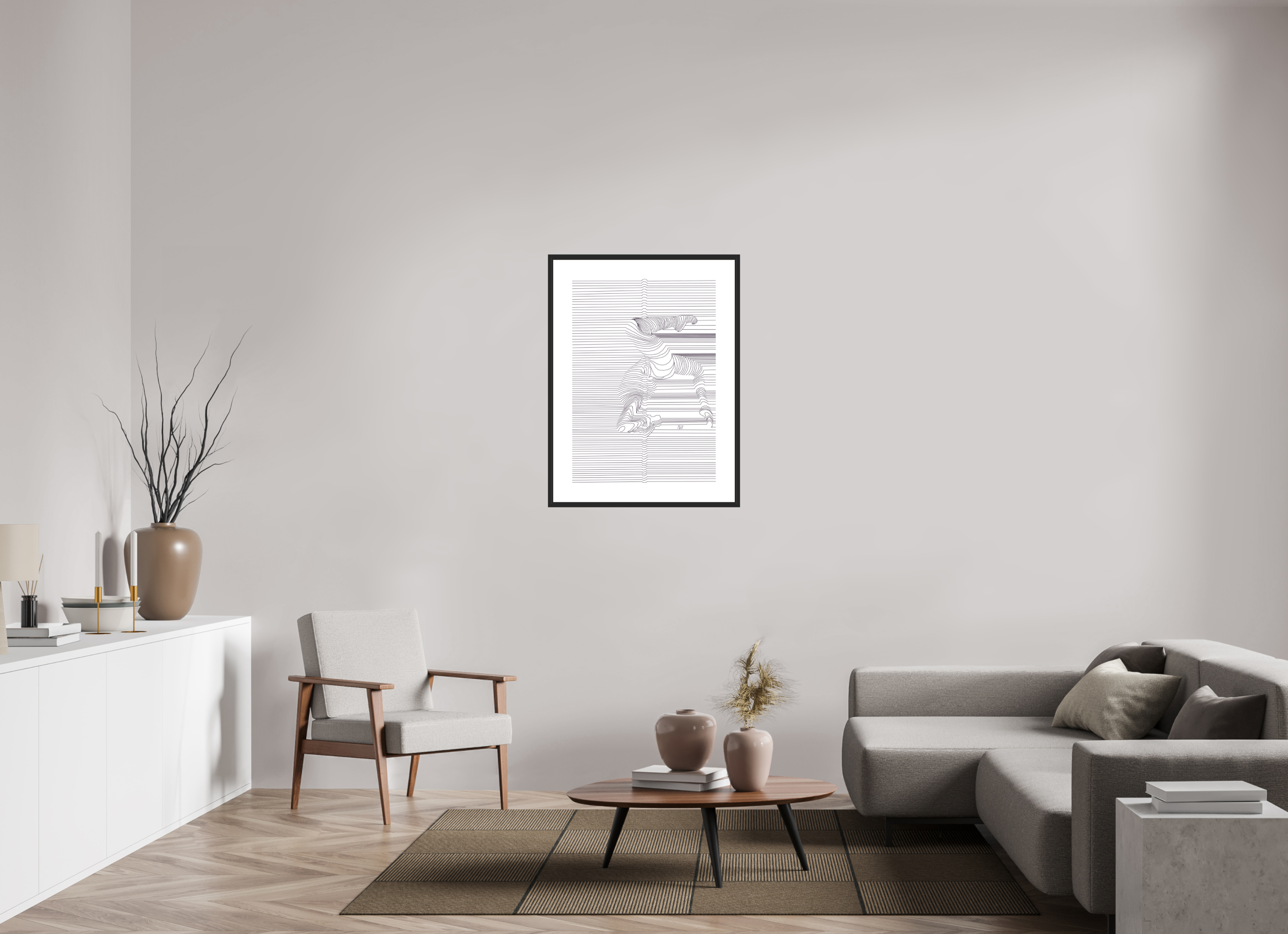 ISO A1 (59,4 x 84,1 cm), Framed Fine Art Print on Hahnemühle William Turner (Matte, Textured) — Acrylic Glass, White Mat Core - Framed Fine Art Paper Print