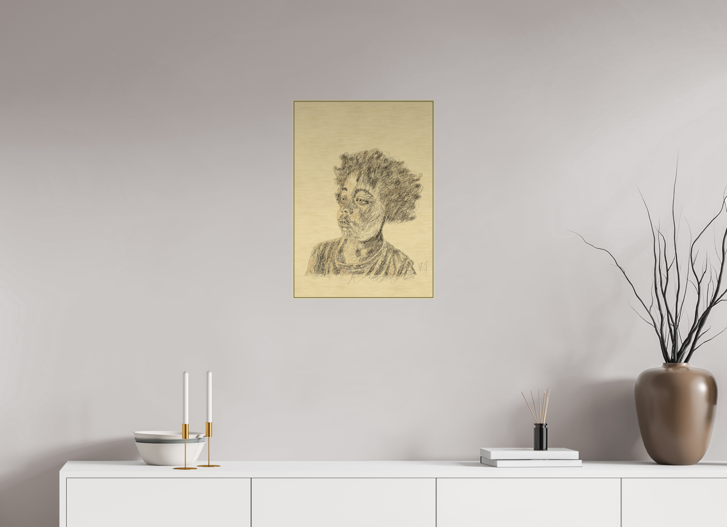 ISO A2 (42 x 59,4 cm), Direct Print on Brushed Aluminium Dibond - Gold Vision - Alu Dibond - Gold