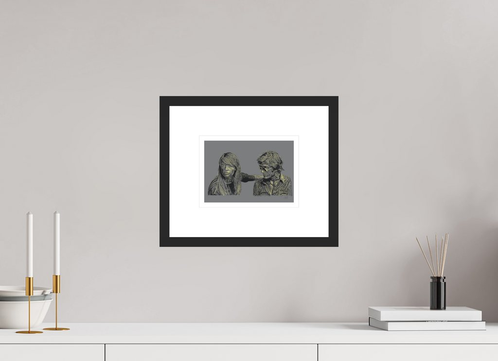 ISO A5 (21 x 14,8 cm), Framed Fine Art Print on Hahnemühle William Turner (Matte, Textured) — Acrylic Glass, White Mat Attachment - Balance - Framed Fine Art Paper Print