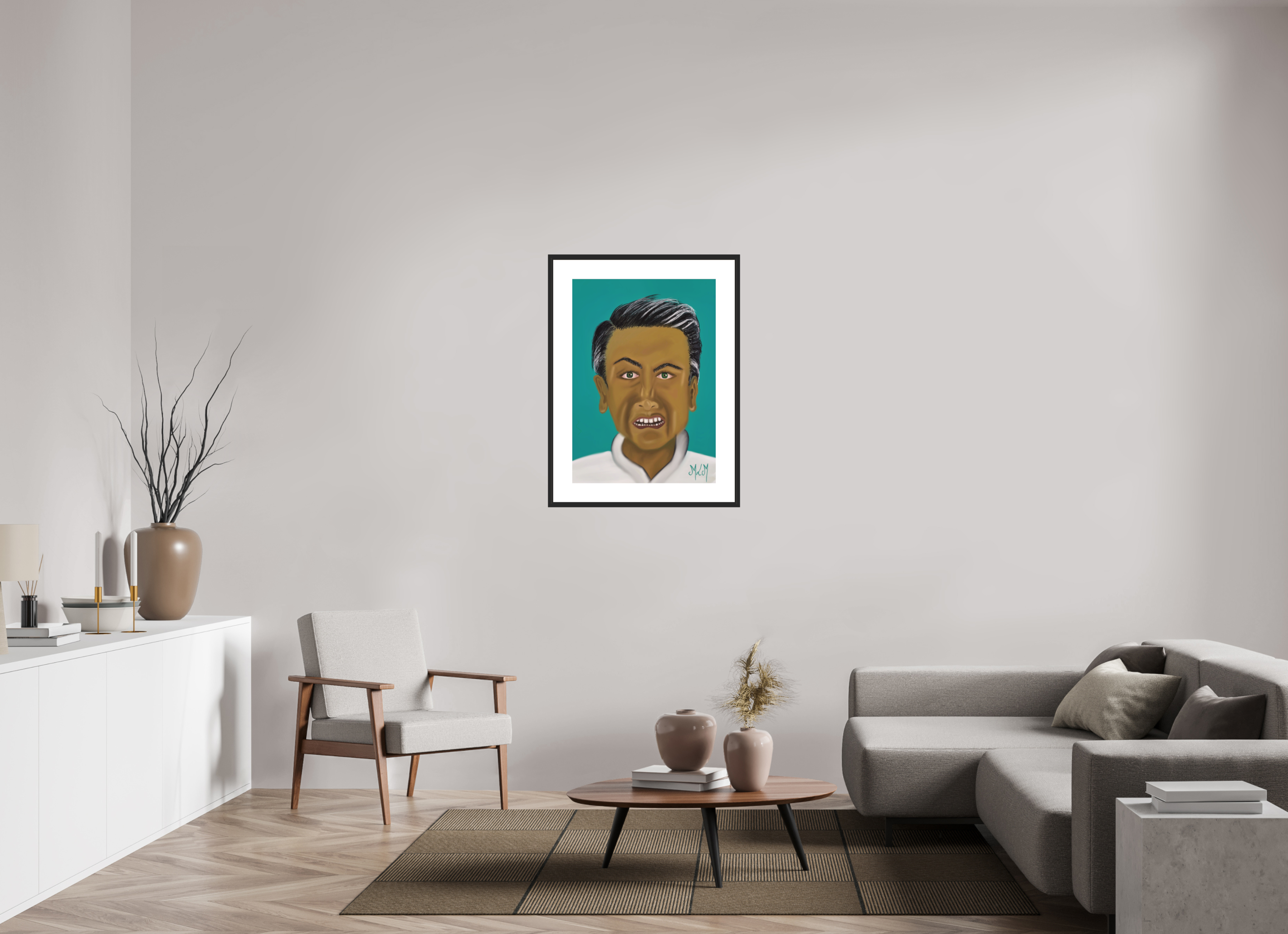 ISO A1 (59,4 x 84,1 cm), Framed Fine Art Print on Hahnemühle William Turner (Matte, Textured) — Acrylic Glass, White Mat Loop - Framed Fine Art Paper Print