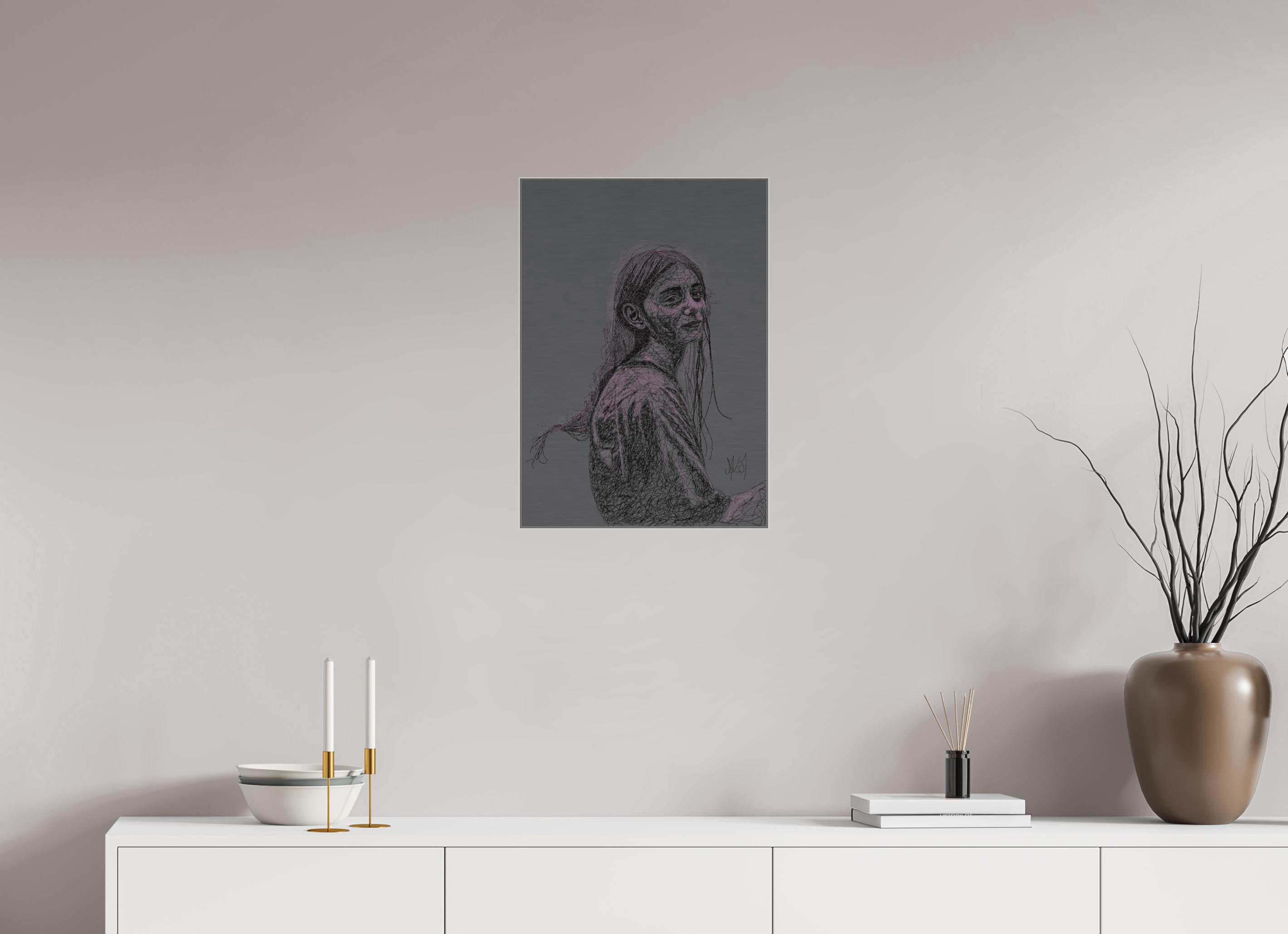 ISO A2 (42 x 59,4 cm), Direct Print on Brushed Aluminium Dibond - Silver Rencontre - Balance - Alu Dibond - Silver