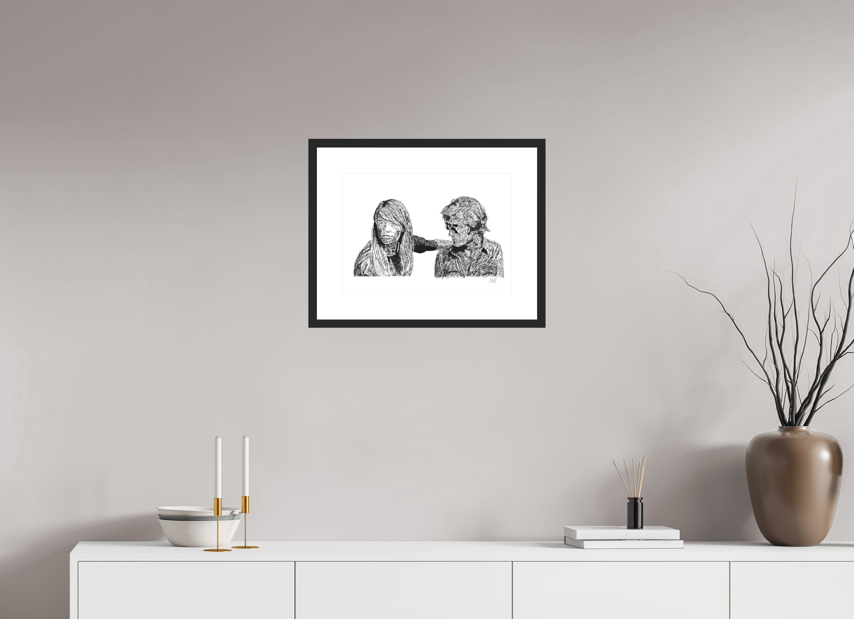 ISO A3 (42 x 29,7 cm), Framed Fine Art Print on Hahnemühle William Turner (Matte, Textured) — Acrylic Glass, White Mat Attachment - Dark - Framed Fine Art Paper Print
