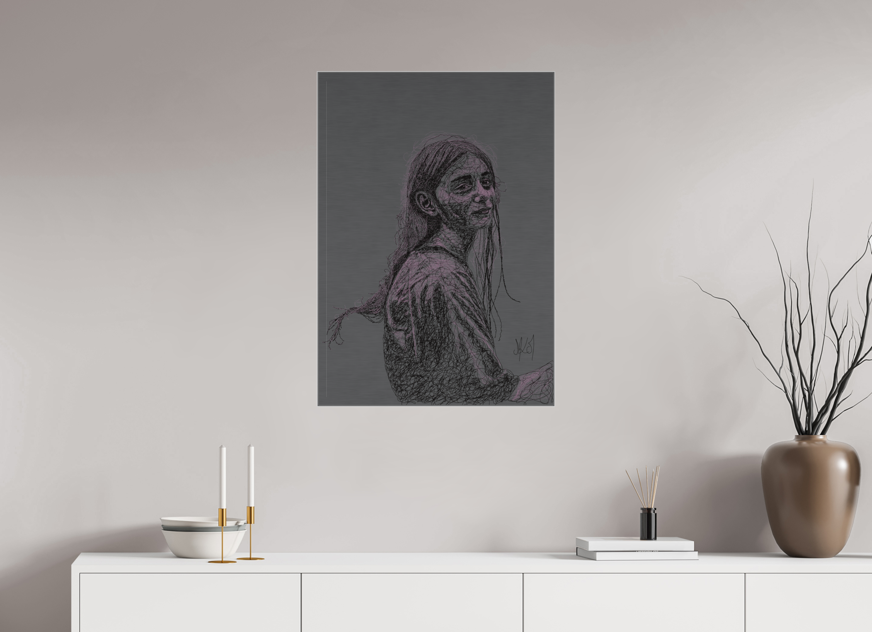 ISO A1 (59,4 x 84,1 cm), Direct Print on Brushed Aluminium Dibond - Silver Rencontre - Balance - Alu Dibond - Silver