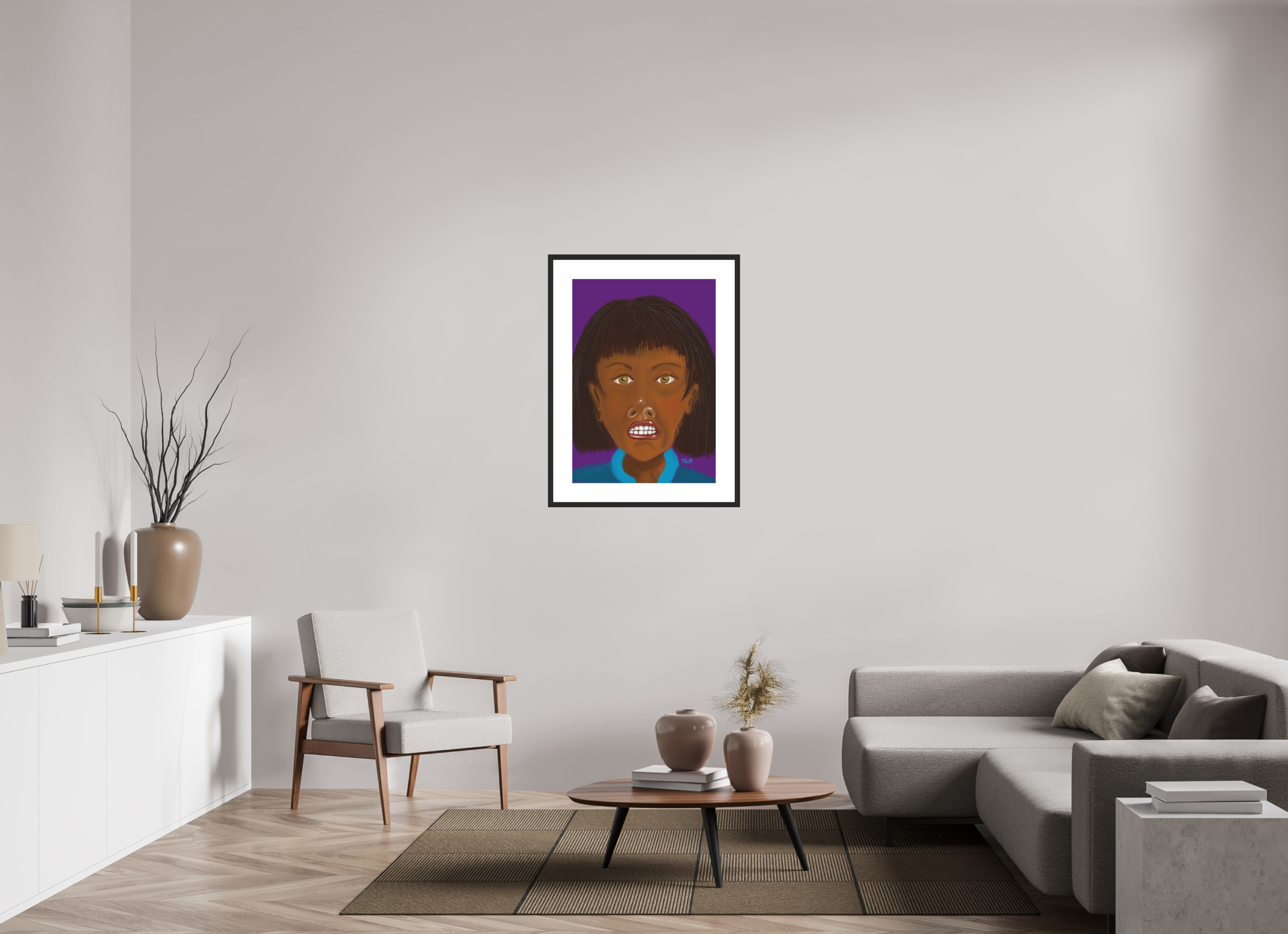 ISO A1 (59,4 x 84,1 cm), Framed Fine Art Print on Hahnemühle William Turner (Matte, Textured) — Acrylic Glass, White Mat Invisible - Framed Fine Art Paper Print