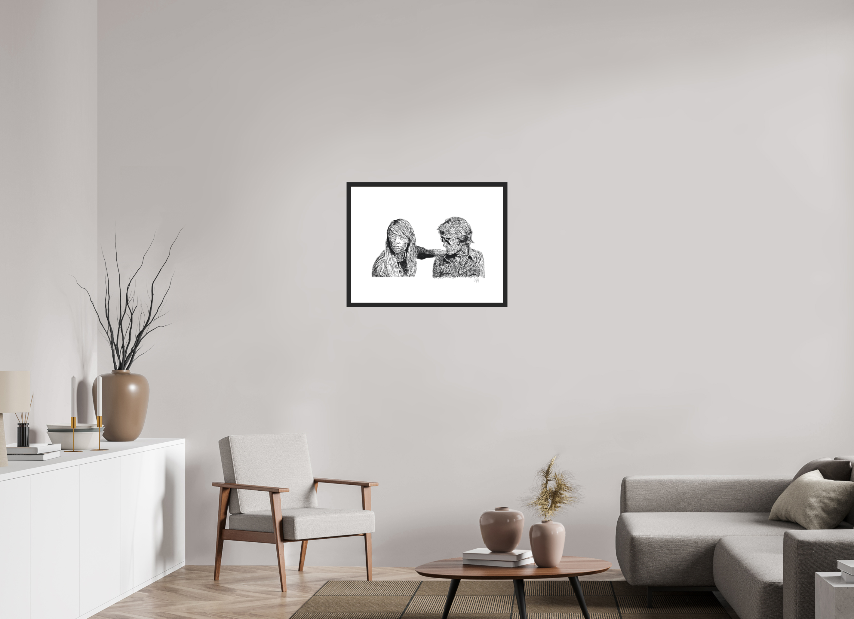 ISO A2 (59,4 x 42 cm), Framed Fine Art Print on Hahnemühle William Turner (Matte, Textured) — Acrylic Glass, White Mat Attachment - Dark - Framed Fine Art Paper Print