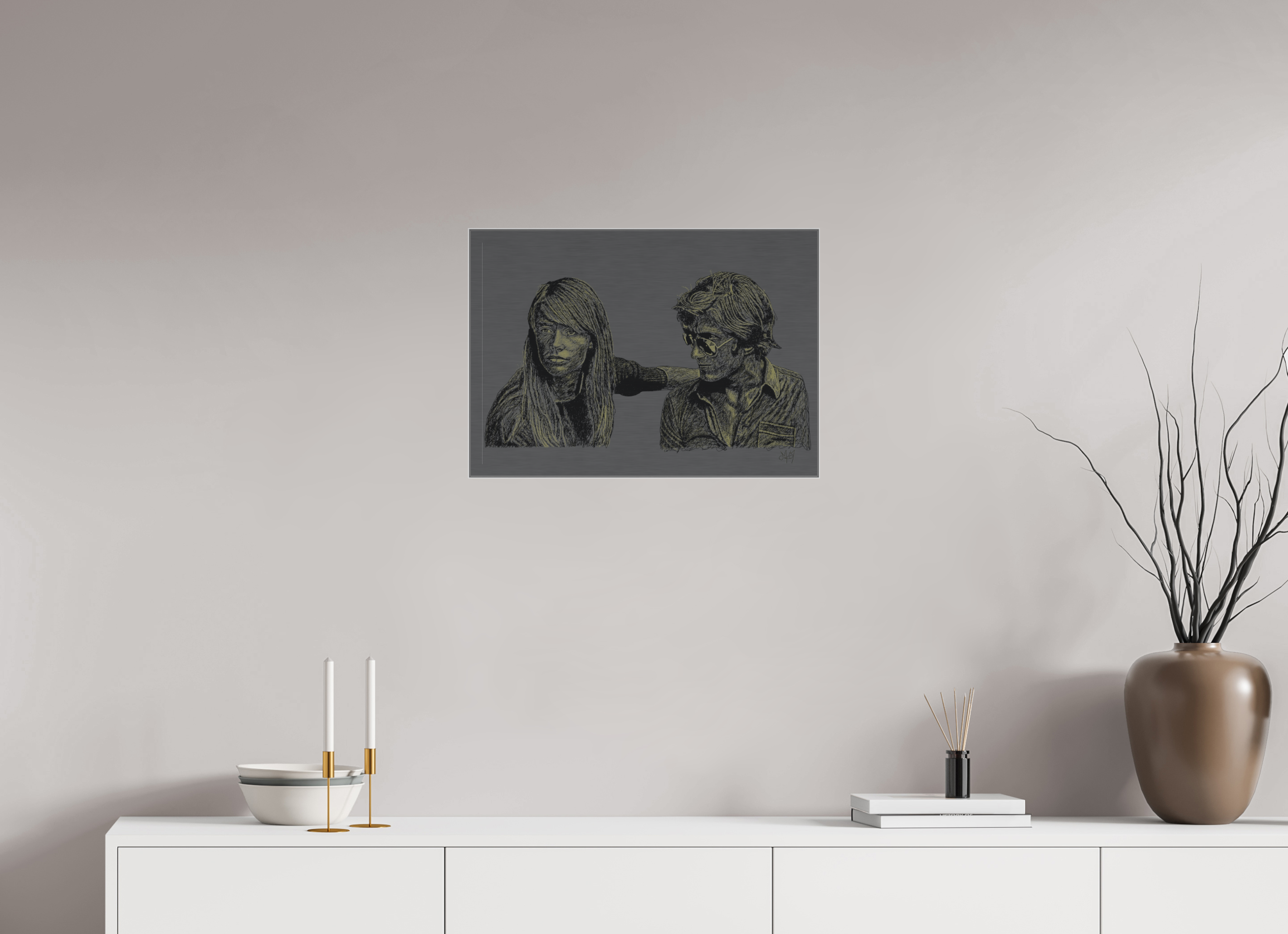 ISO A2 (59,4 x 42 cm), Direct Print on Brushed Aluminium Dibond - Silver Attachment - Balance - Alu Dibond - Silver