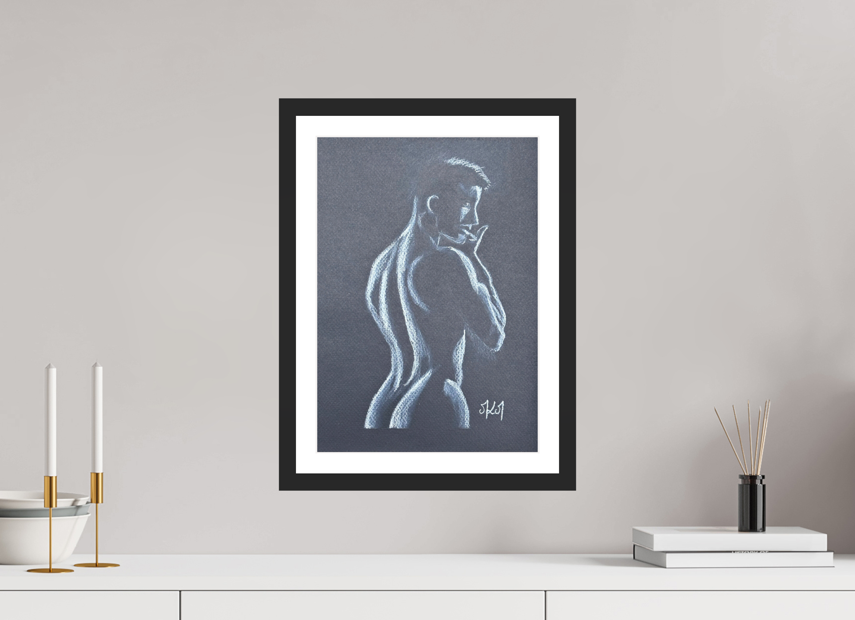 ISO A3 (29,7 x 42 cm), S Framed Fine Art Print on Hahnemühle William Turner (Matte, Textured) — Acrylic Glass, White Mat Curves - Framed Fine Art Paper Print