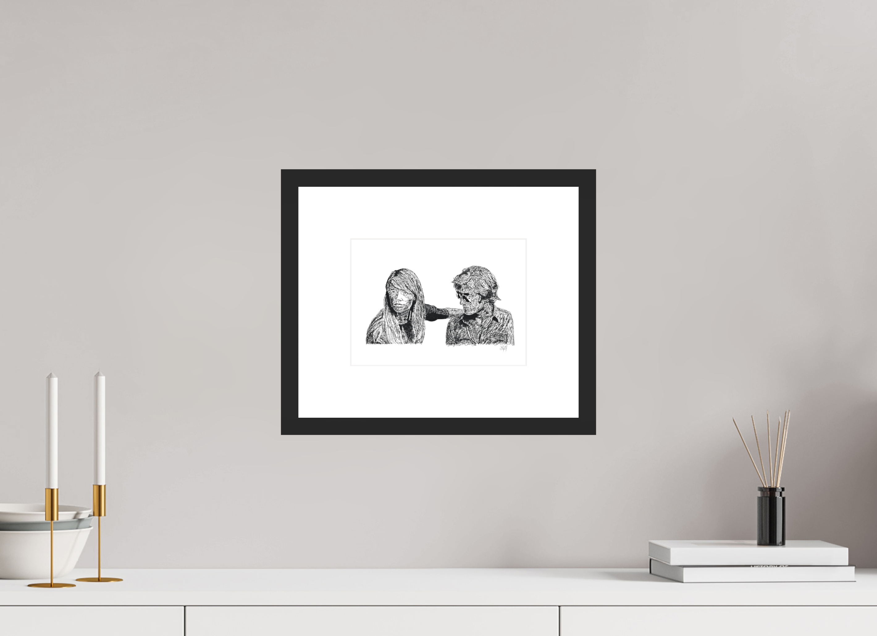 ISO A5 (21 x 14,8 cm), Framed Fine Art Print on Hahnemühle William Turner (Matte, Textured) — Acrylic Glass, White Mat Attachment - Dark - Framed Fine Art Paper Print