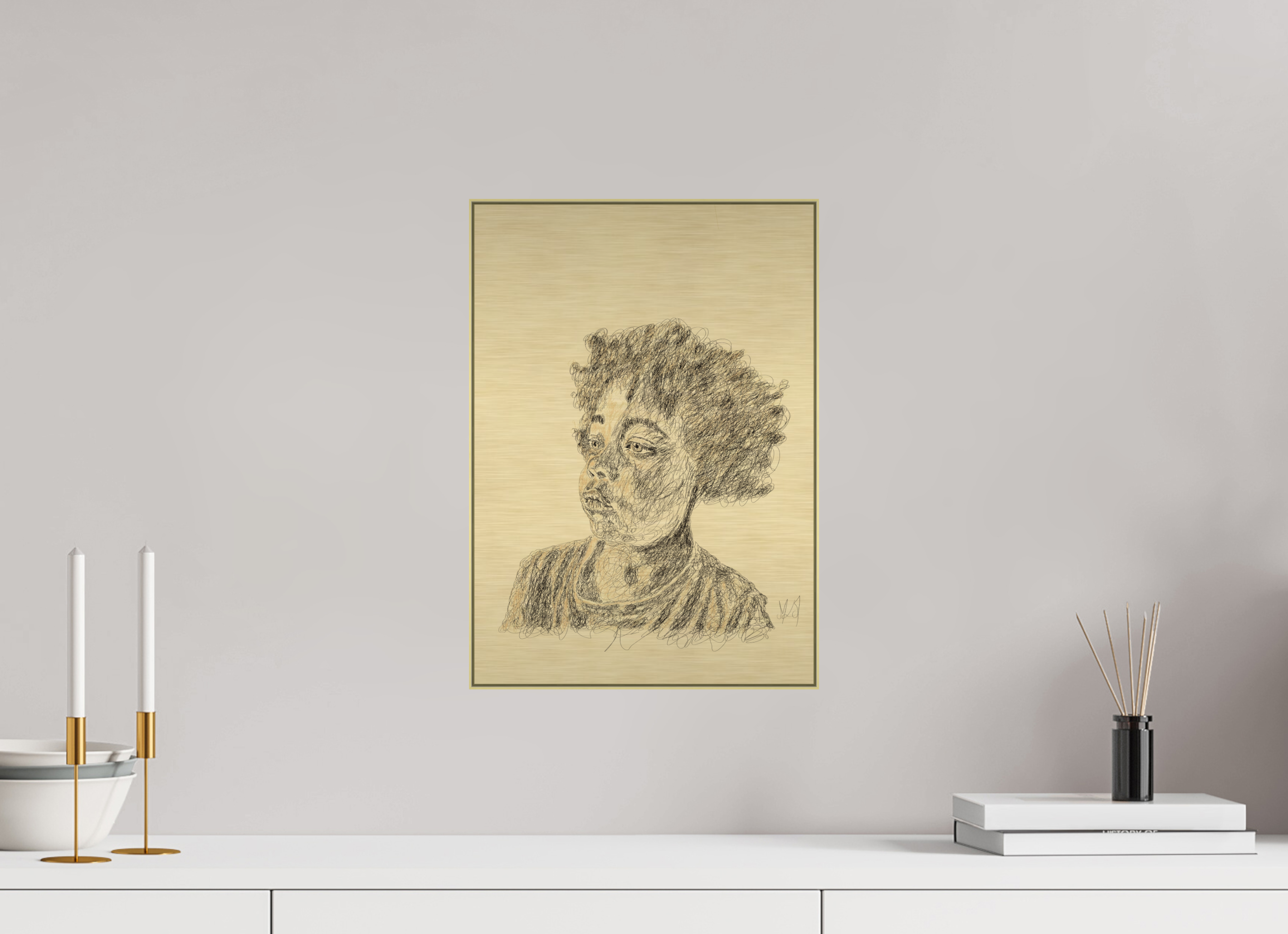 ISO A3 (29,7 x 42 cm), Direct Print on Brushed Aluminium Dibond - Gold Vision - Alu Dibond - Gold
