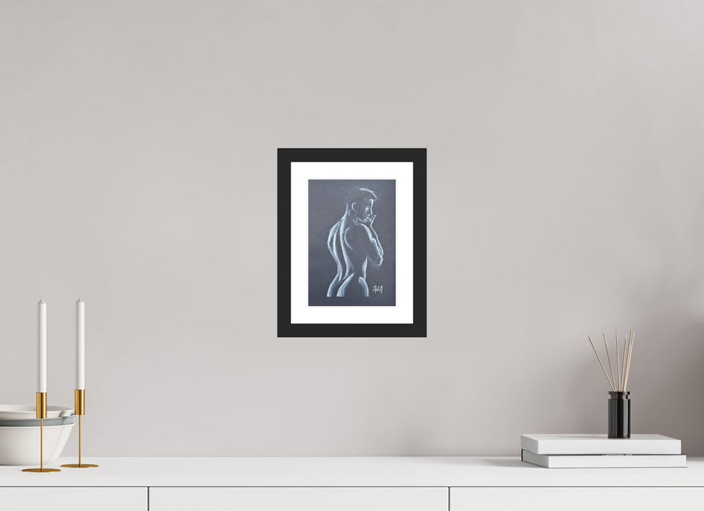 ISO A5 (14,8 x 21 cm), S Framed Fine Art Print on Hahnemühle William Turner (Matte, Textured) — Acrylic Glass, White Mat Curves - Framed Fine Art Paper Print