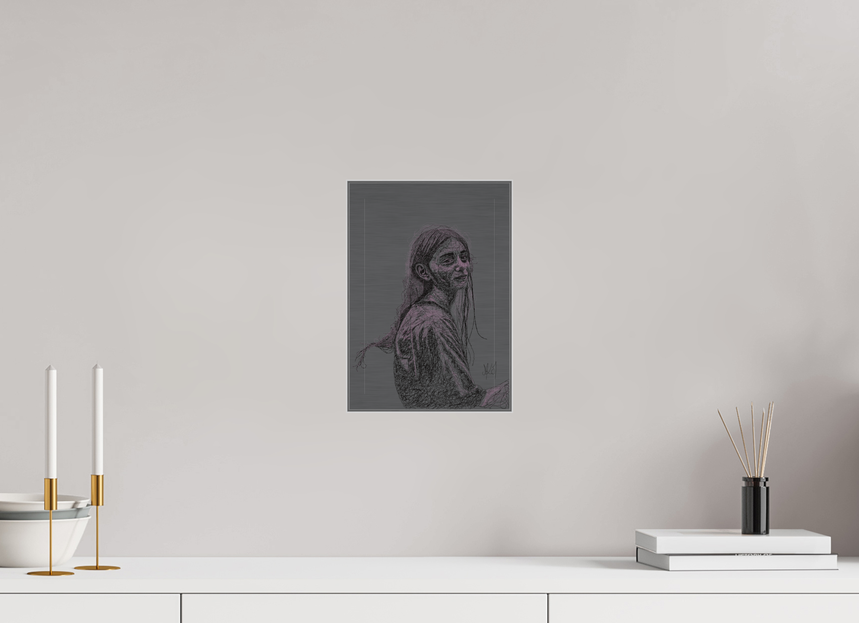 ISO A4 (21 x 29,7 cm), Direct Print on Brushed Aluminium Dibond - Silver Rencontre - Balance - Alu Dibond - Silver