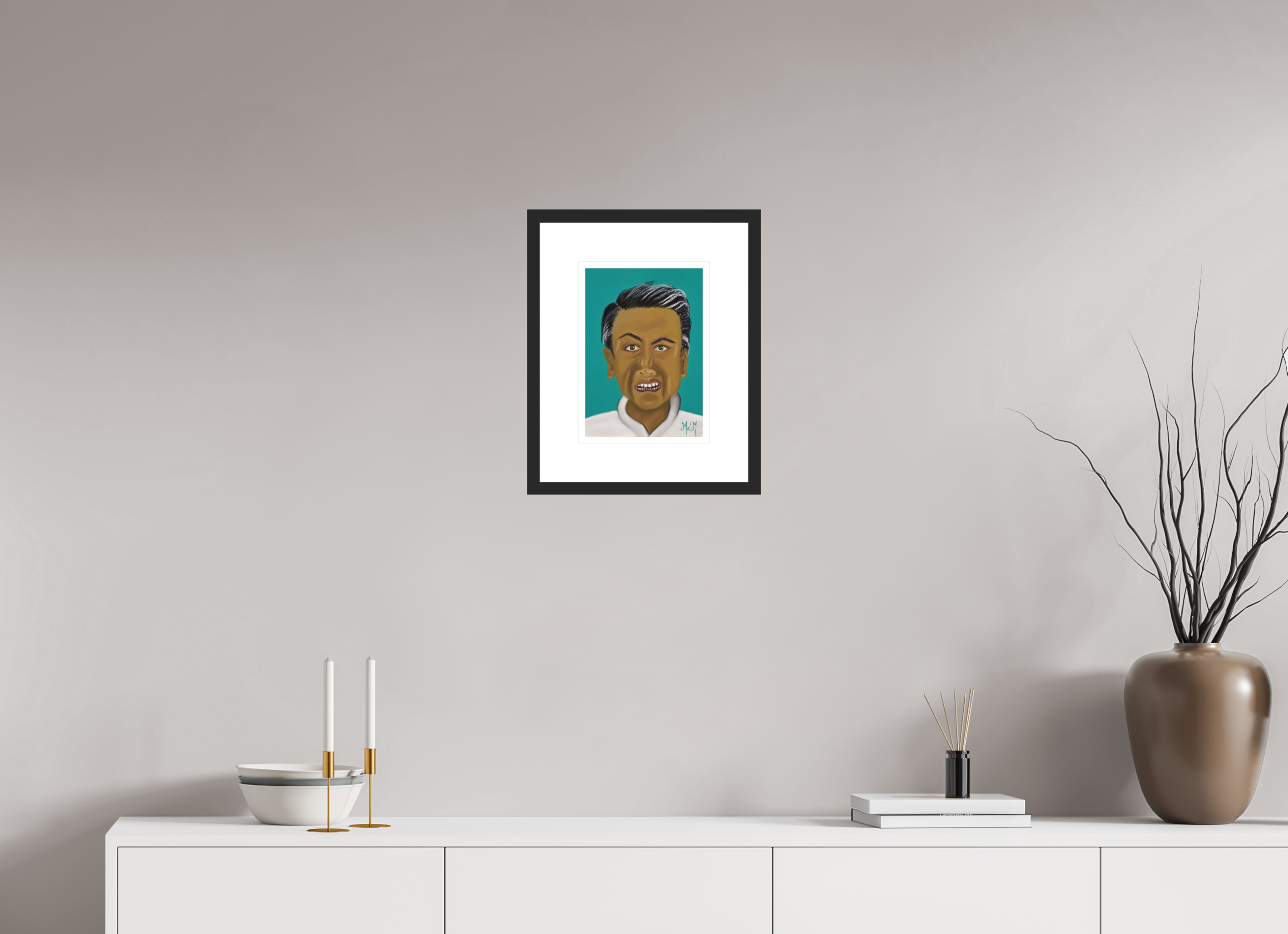 ISO A4 (21 x 29,7 cm), Framed Fine Art Print on Hahnemühle William Turner (Matte, Textured) — Acrylic Glass, White Mat Loop - Framed Fine Art Paper Print