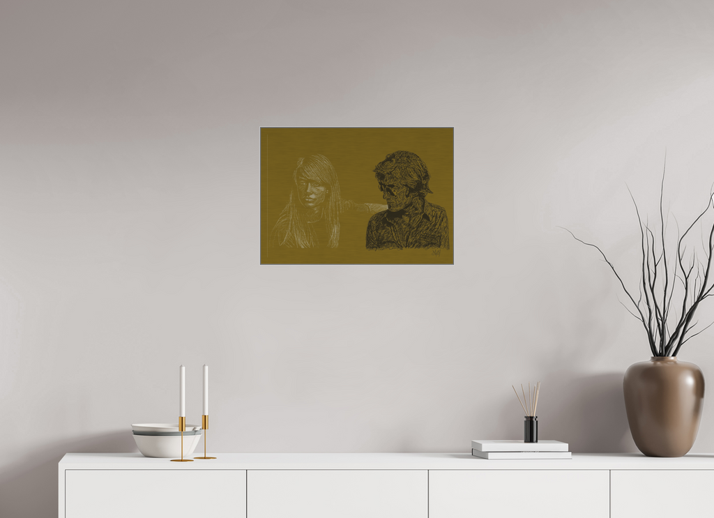 ISO A2 (59,4 x 42 cm), Direct Print on Brushed Aluminium Dibond - Silver Attachment - Focus on Light - Alu Dibond - Silver