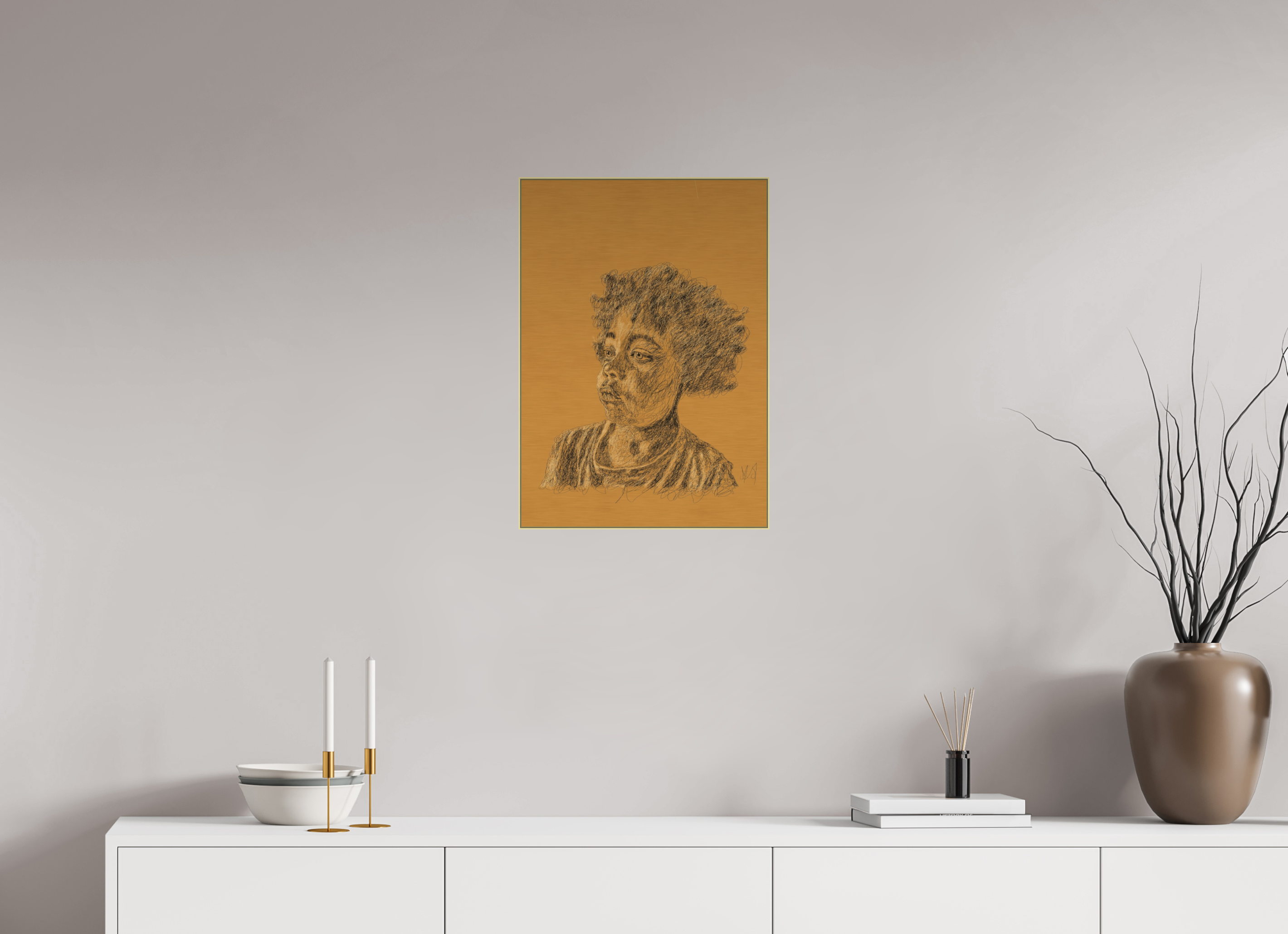 ISO A2 (42 x 59,4 cm), Direct Print on Brushed Aluminium Dibond - Gold Vision - Alu Dibond - Gold