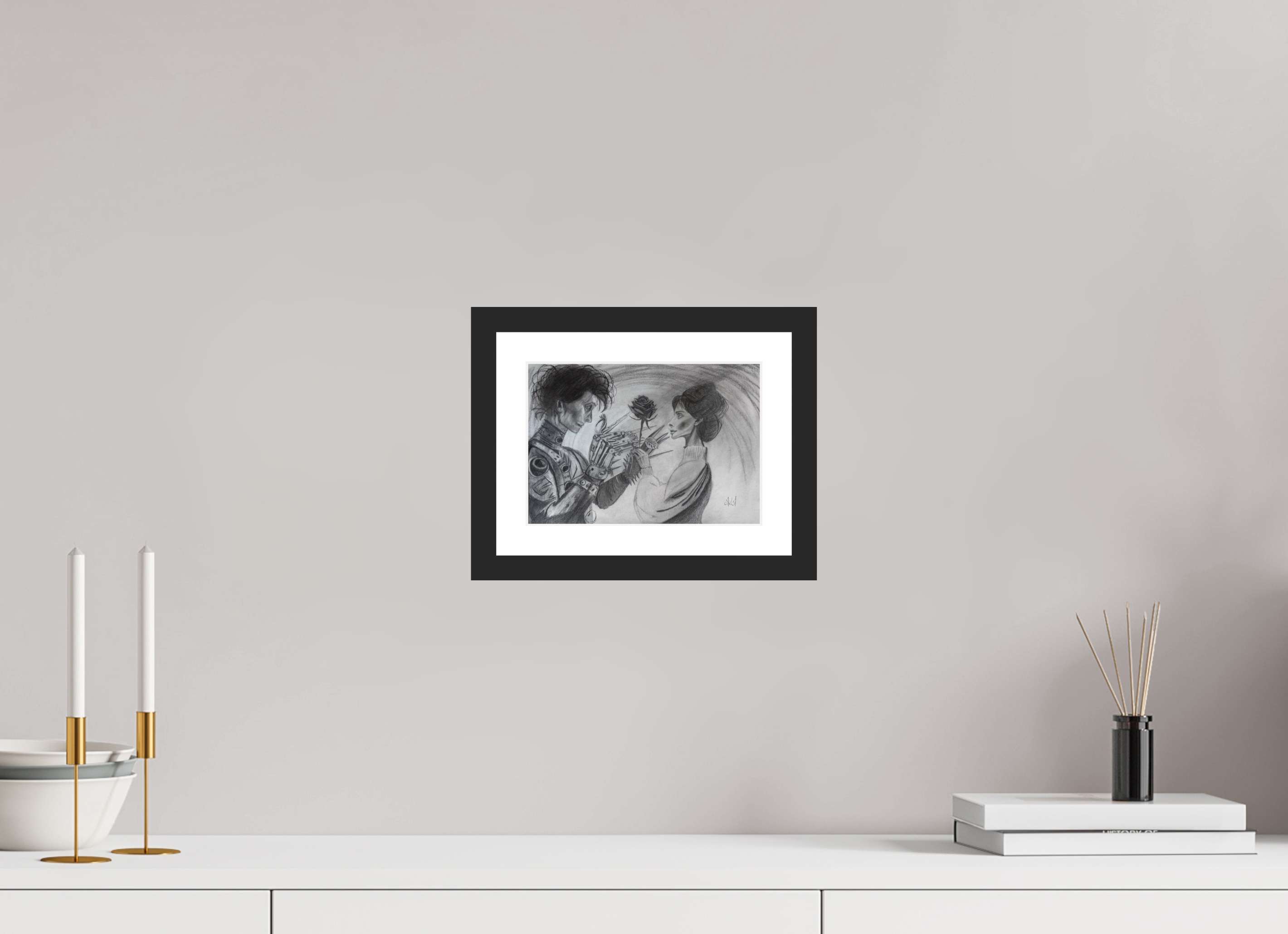 ISO A5 (21 x 14,8 cm), S Framed Fine Art Print on Hahnemühle William Turner (Matte, Textured) — Acrylic Glass, White Mat Too late - Framed Fine Art Paper Print