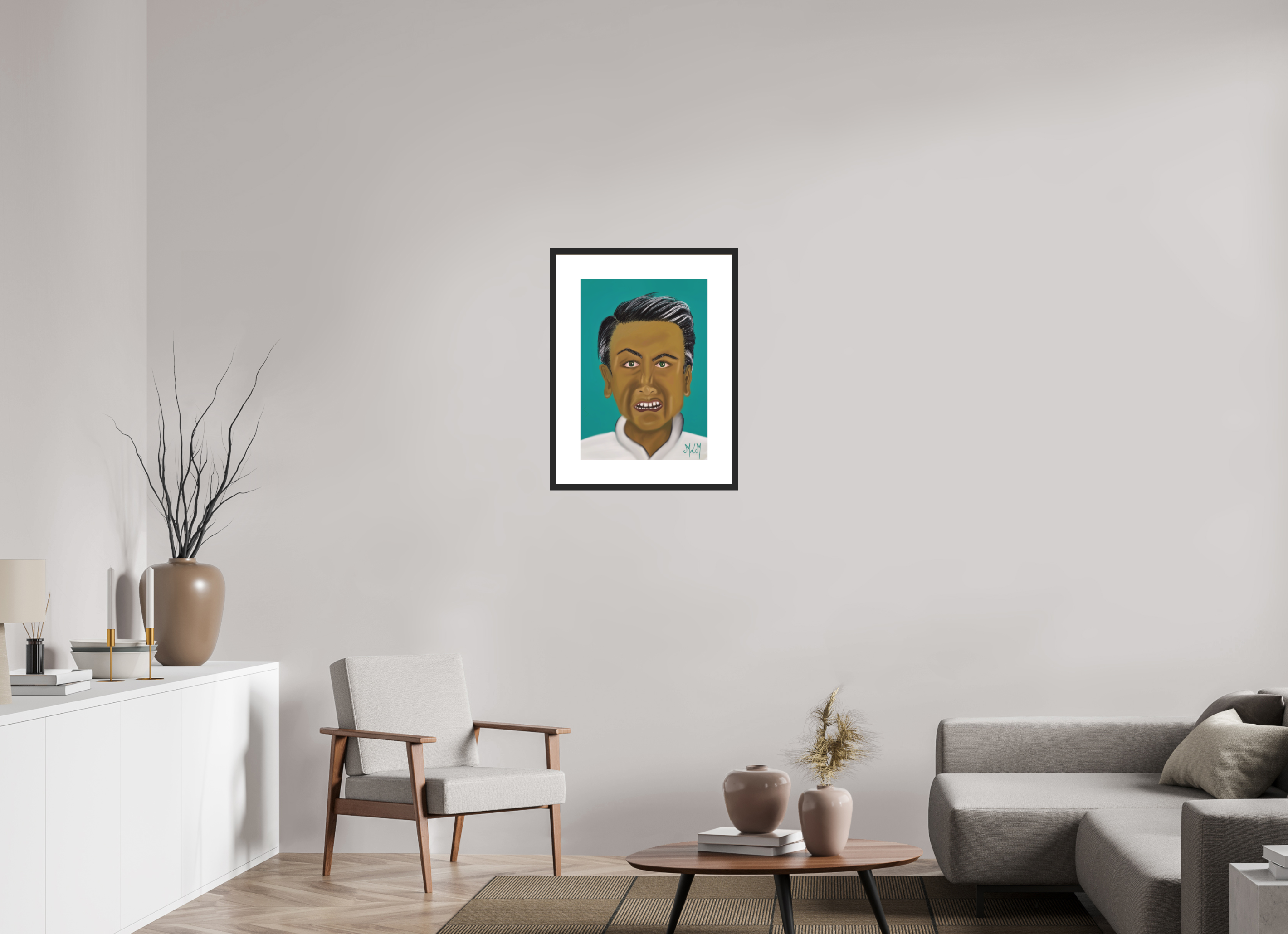 ISO A2 (42 x 59,4 cm), Framed Fine Art Print on Hahnemühle William Turner (Matte, Textured) — Acrylic Glass, White Mat Loop - Framed Fine Art Paper Print