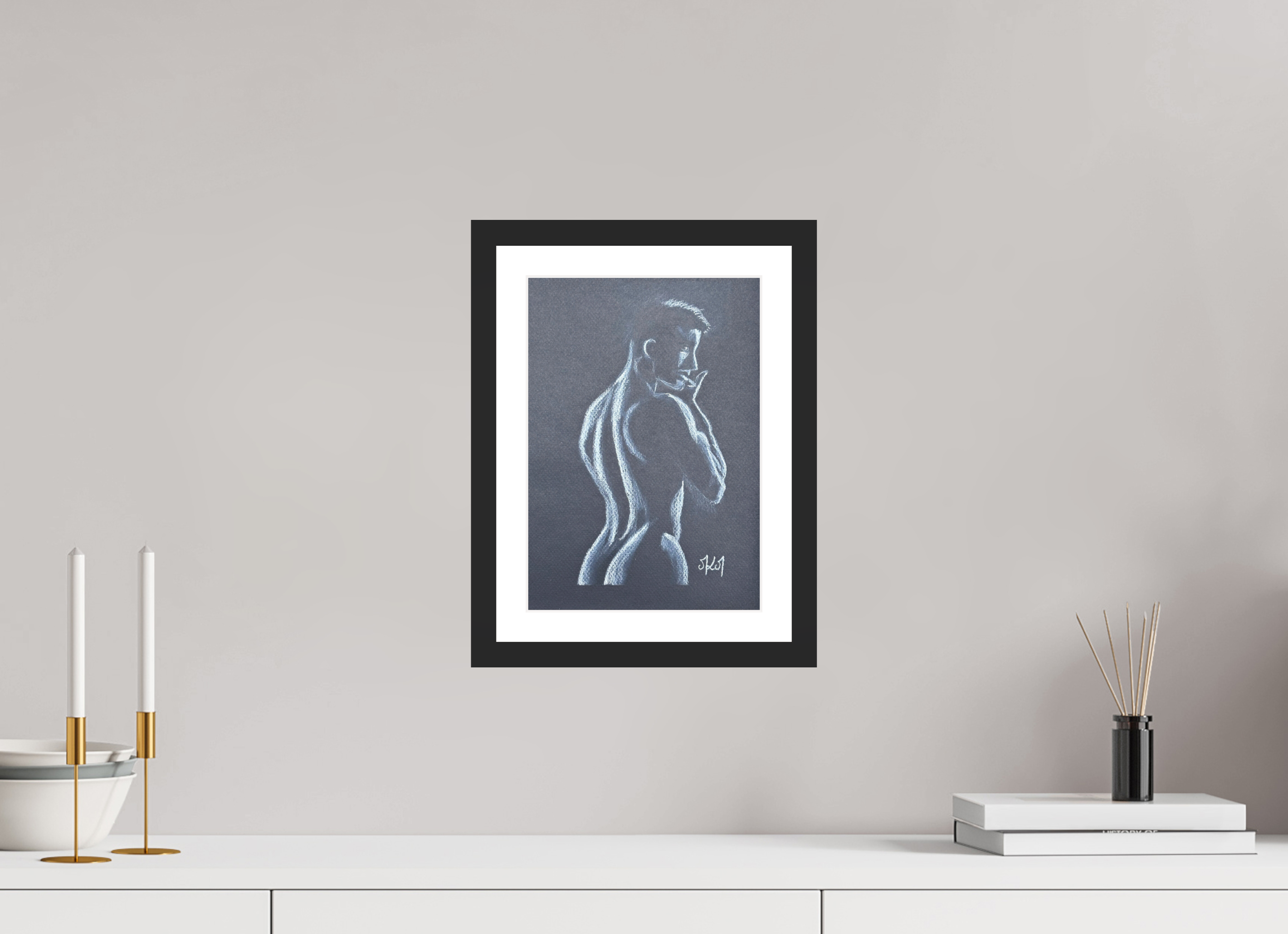 ISO A4 (21 x 29,7 cm), S Framed Fine Art Print on Hahnemühle William Turner (Matte, Textured) — Acrylic Glass, White Mat Curves - Framed Fine Art Paper Print