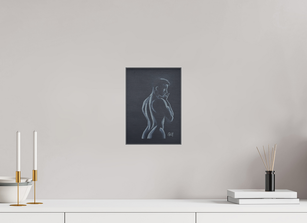 20 x 27,8 cm, Direct Print on Brushed Aluminium Dibond - Silver Curves - Alu Dibond - Silver